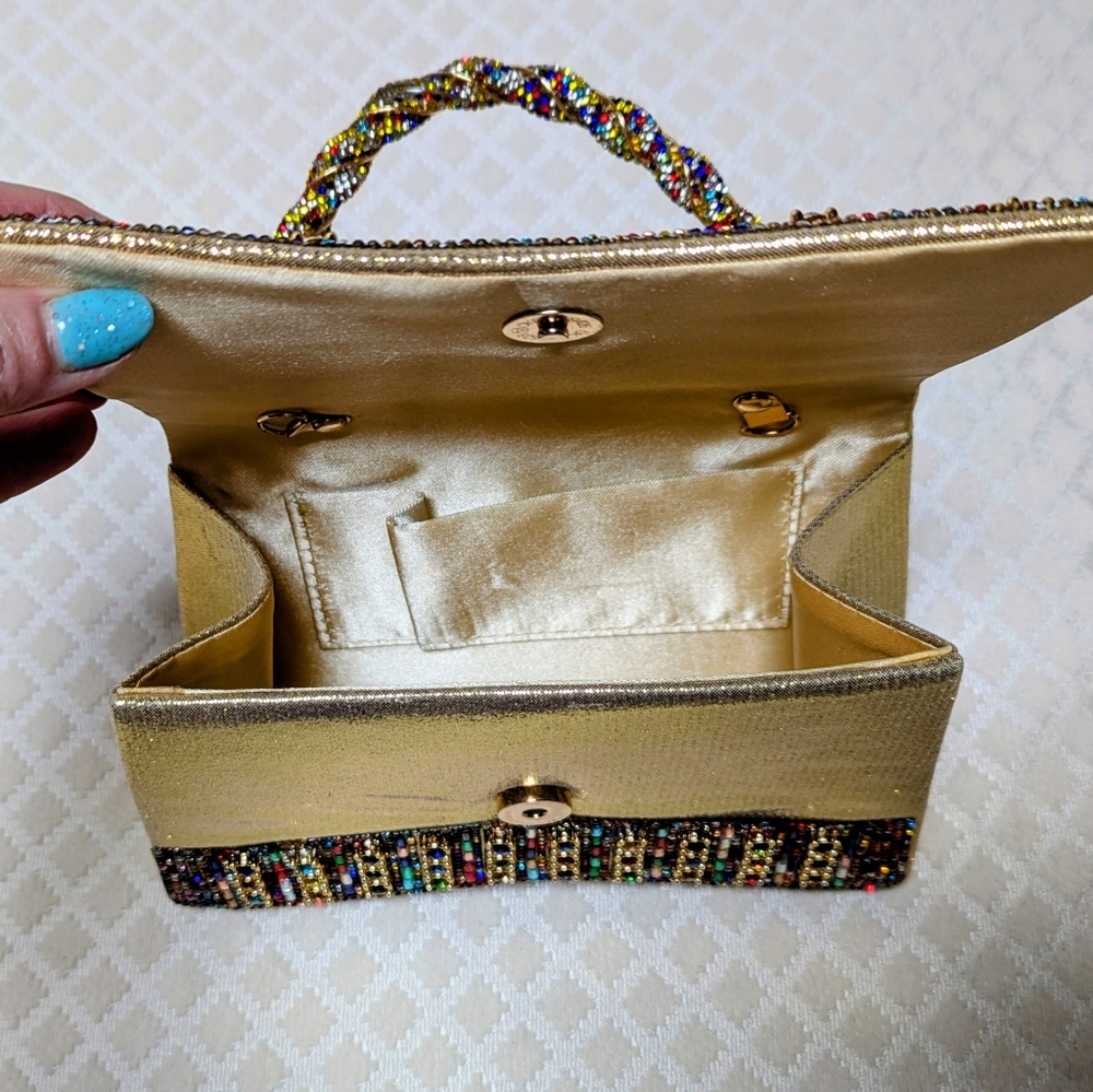 Elegant Multicolor Rhinestone Handbag - Picture 4 of 13